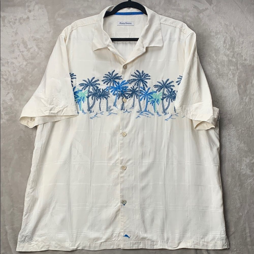TOMMY BAHAMA | XXL/TTG MENS | HAWAIIAN SHIRT BUTTON DOWN in CREAM